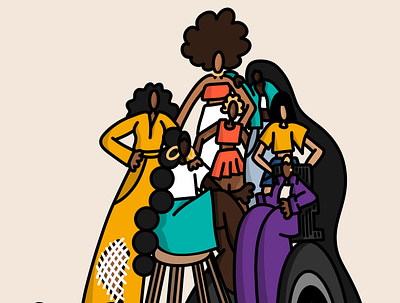 Together. black women diversity illustration inclusion procreate