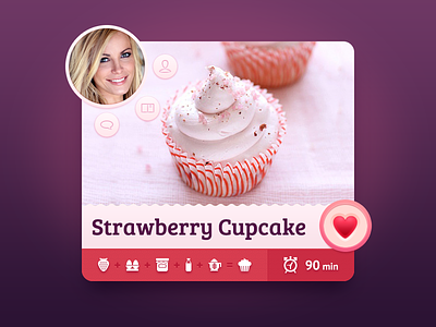 Sweet Recipes comment concept cooking cupcake ios like profile recipe strawberry sweet time ui
