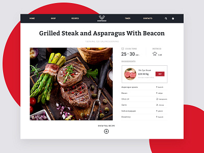 Steak Recipe cooking food interface layout recipe steak ui ux web