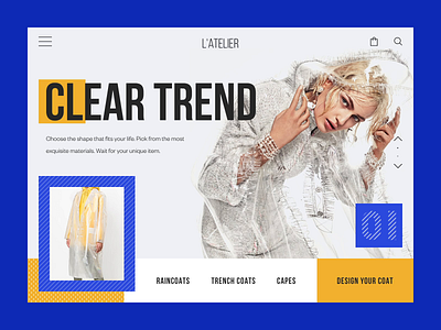 L'Atelier Couture House Homepage Animation animation atelier concept design e commerce fashion handcraft interaction interface layout motion shop ui ux web webdesign