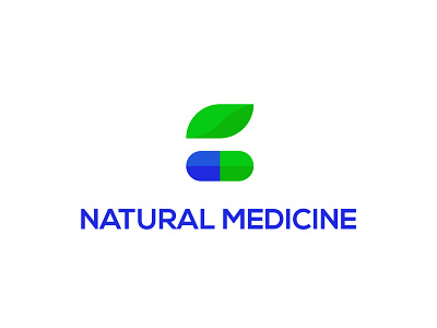Medicine logo design - NATURAL MEDICINE branding graphic design iconic logo logo logo design logotype medical logo medicine logo min minimal logo