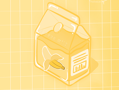 banana illustration (milk) design graphic design illustration
