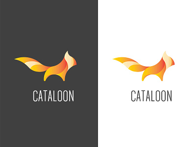 Cataloon cat cataloon golden gradient logo orange vector