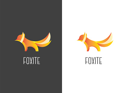 Foxite animal cunning cute fox foxite golden gradient logo vector