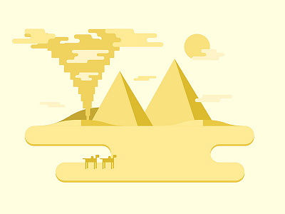 Desert camel desert design flat hot pyramid sand storm sun sunny vector vectorart