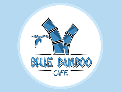 Blue Bamboo bamboo blue cafe china chinese design flat logo rainforest vector vectorart