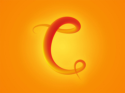 C for Candy 36days 36daysoftype bright c candy curve glow gradient orange type typography yellow