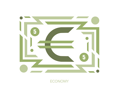 Economic E 36days 36daysoftype currency e economy euro europe flat green money type typography