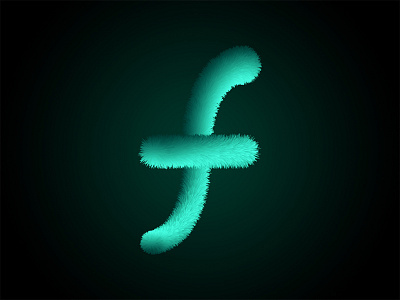 Furry F 36days 36daysoftype design f fur furry gradient letter teal type typography