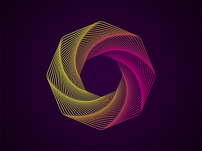 Octogonal O 36daysoftype design gradient letter line lineart o old spiral stroke twist vector