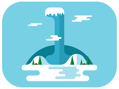 Outstanding One 1 36daysoftype chill cold design flat ice island number snow vector