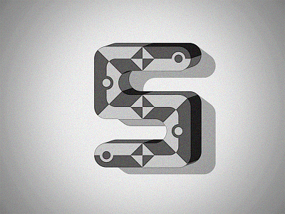 Gothic Five 36daysoftype 3d 5 ancient design flat gothic number sand sandart shadow vector