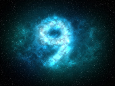 Nebular Nine 36daysoftype 9 clouds design glow gradient nebula nine number shine space star