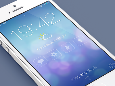 iOS7 Lock screen - Redesign (@2x) 7 ico icons ios ios7 iphone lock screen mobile redesign weather