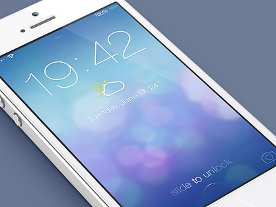 iOS7 Lock screen v2 - Redesign
