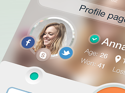 Game profile - contact options application facebook game ico icons ios7 iphone menu scrabble skype ui ux