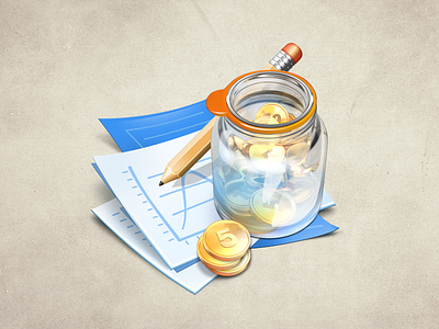 App OSX icon application design finance financial graph ico icon jar money osx pencil webdesign