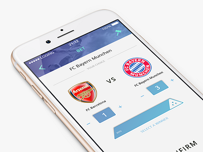 Bets App app application bet bets home ios menu soccer sports user