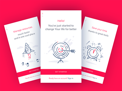 Onboarding Screens animation gif illustration intro ios landing onboarding sign in time ui user ux