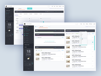 Web app app dashboard flat health icons management menu property settings ui ux web