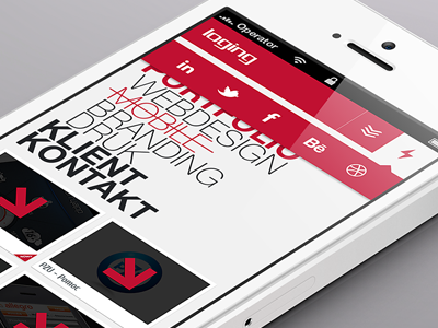 Loging mobile app application button concept design dribbble graphic icon ios iphone menu mobile portfolio ui