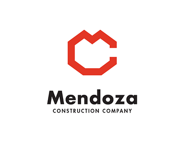 M C logo construction icon illustrator initials logo