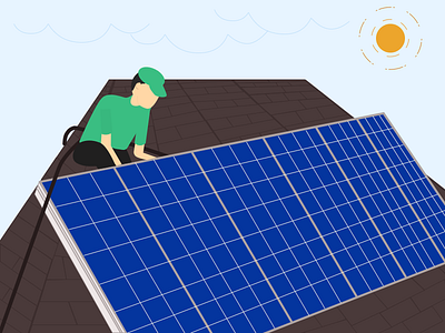 Solar panel installation energy illustration roof solar solar panel sun sustainable