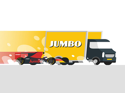 Jumbo Delivery Formula 1 delivery delivery van dutch f1 formula 1 formula1 grocery grocery store illustration jumbo utrecht van