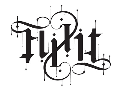 Flipit ambigram flip it hand lettered hand lettering logotype twisty