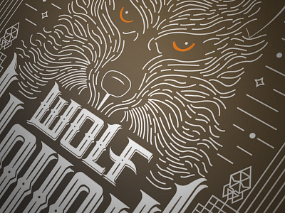 Howling Good Time animal beer hand lettering illustration label monoline ornate wip wolf