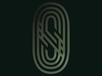 S mark monogram monoline oval s