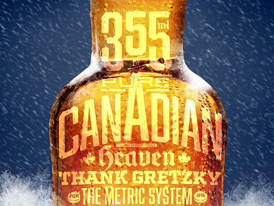 Canadian Heaven beer bottle canada typography