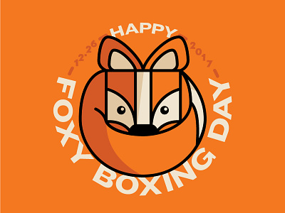 Happy Foxy Boxing Day badge fox present
