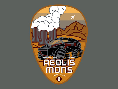 Aeolis Mons Badge badge future mars mountains outdoors rover scifi space star