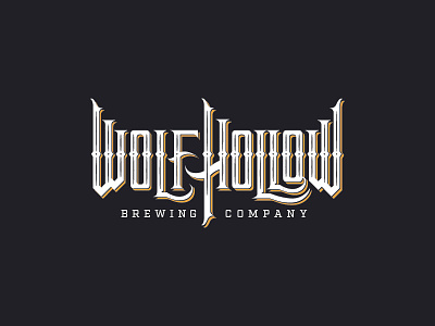 Wolf Hollow Wordmark beer brewery brewing hand lettering logo wolf wordmark