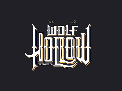 Wolf Hollow Secondary Logo beer brewery brewing hand lettering logo wolf wordmark