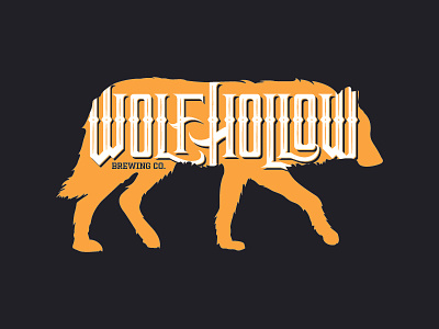 Unused Wolf Hollow Mark beer brewery brewing hand lettering logo wolf wordmark