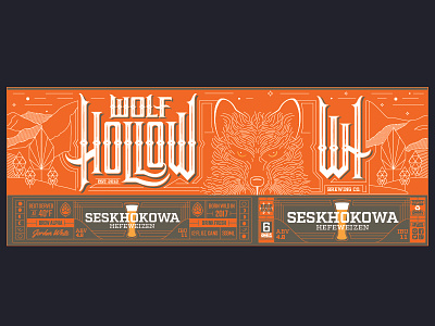 Wolf Hollow Box Side (Flat) beer brewery brewing hand lettering logo wolf wordmark