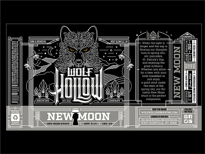 Wolf Hollow Can Flat beer brewery brewing hand lettering logo packaging wolf wordmark