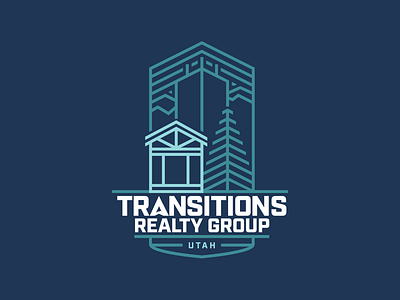 Transitions Realty Group logo badge building house mountain realtor thick lines