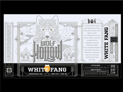 White Fang Flat beer brewery brewing hand lettering logo packaging wolf wordmark