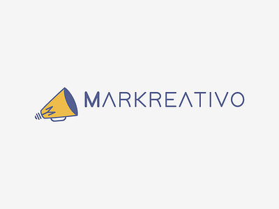 MARKREATIVO // Megaphone + light bulb branding bulb design light logo logotype m marketing media megaphone social vector