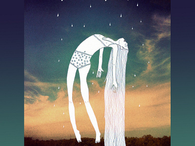 Floating Girl I collage digital freestyle illustration photoshop