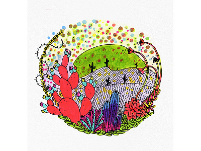 Desierto cactus draw drawing fluo illustration ink kurecolors