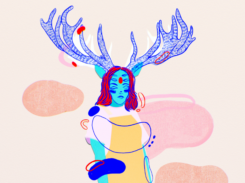 Deerhunter drawing digital art illustration poster gig poster