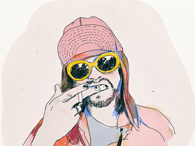 30 días 30 musiques digital art digital painting drawing illustration illustrator kurt cobain nirvana pencil portrait rock