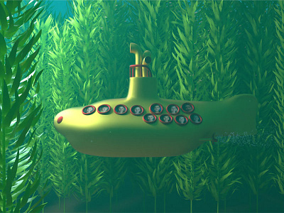 Yellow Submarine | Kelp 3d animation c4d cinema 4d design kelp ocean octane render sea submarine underwater xparticles