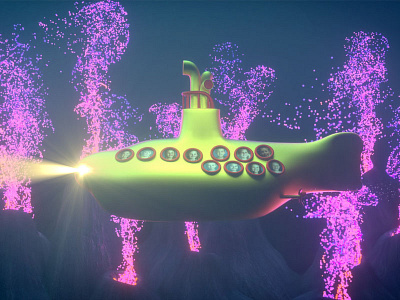 Yellow Submarine | Volcanic Vents 3d animation bubbles c4d cinema 4d design ocean octane render submarine underwater vents volcanic xparticles