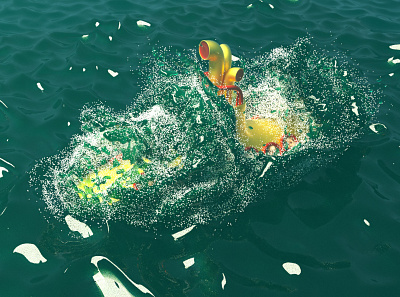 Yellow Submarine Animation 3d animation c4d cinema 4d design ocean octane render splash submarine yellow