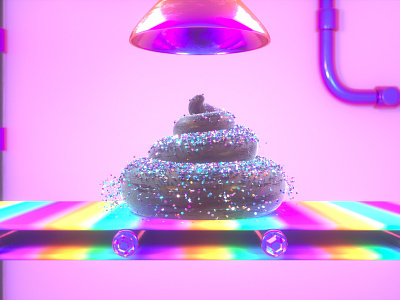 Fudge Factory | Detail Shots 3d c4d cinema 4d colorful confetti design factory glitter octane poo rainbow render